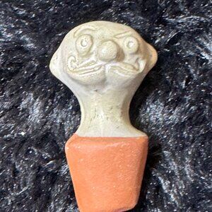 Vintage Welsh People Lovers Stopper Pottery Wine Topper